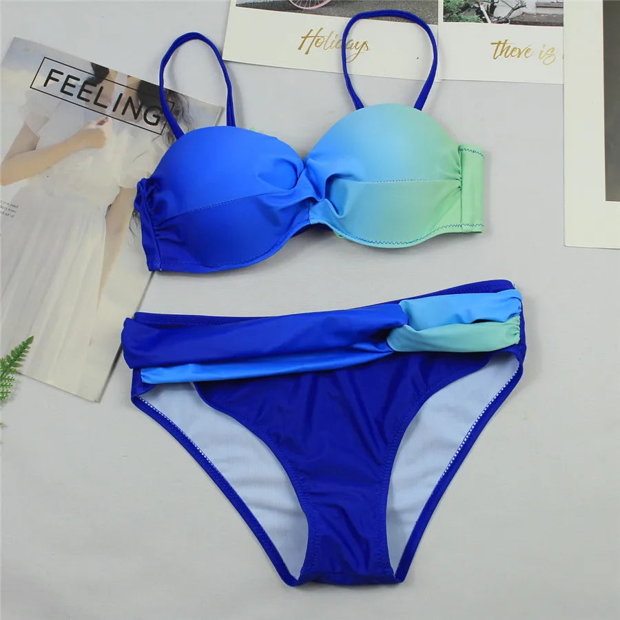 YICN New Bikinis Women Swimsuit Female Swimwear Retro Summer Push Up Bikini Set Beach Swim Wear Bathing Suits Biquini